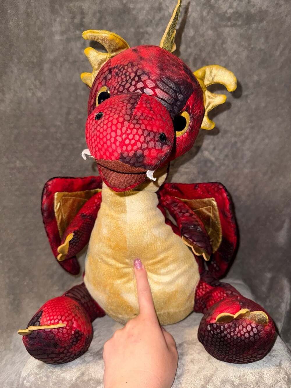 Hug Me Light-Up and Roaring Red Dragon Plush Stuffed Animal - Picture 2 of 11